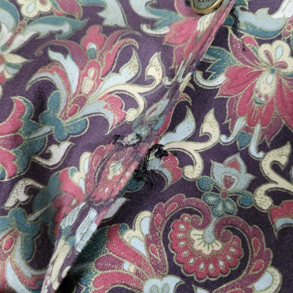 [SOLD]Brown Vest W Large Paisley Floral Burgundy Gold Fall Bohemian Boho Hippie - Picture 4 of 4